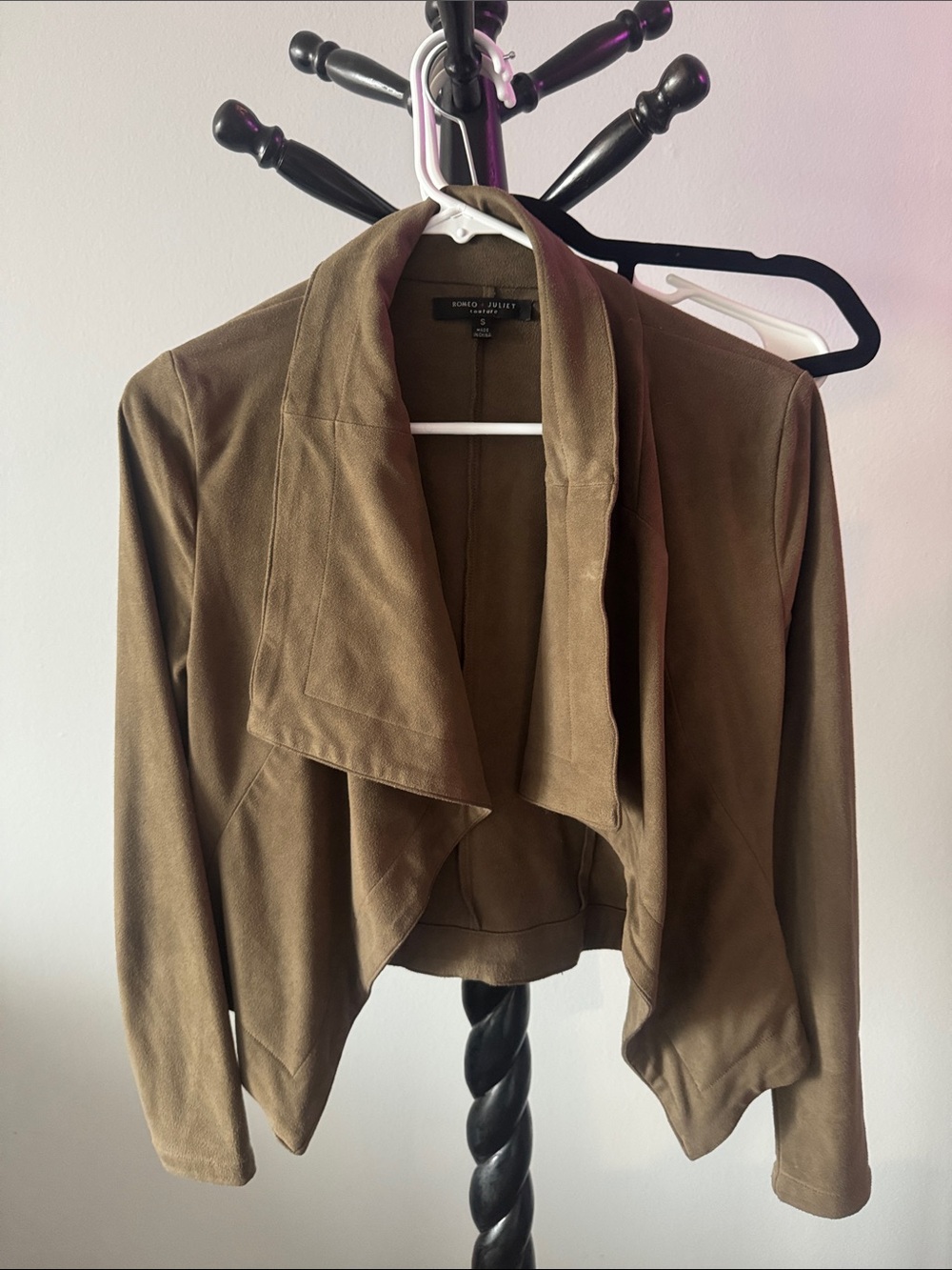 Olive Open-Front Draped Blazer